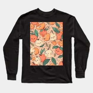 Cute Happy Peaches Long Sleeve T-Shirt